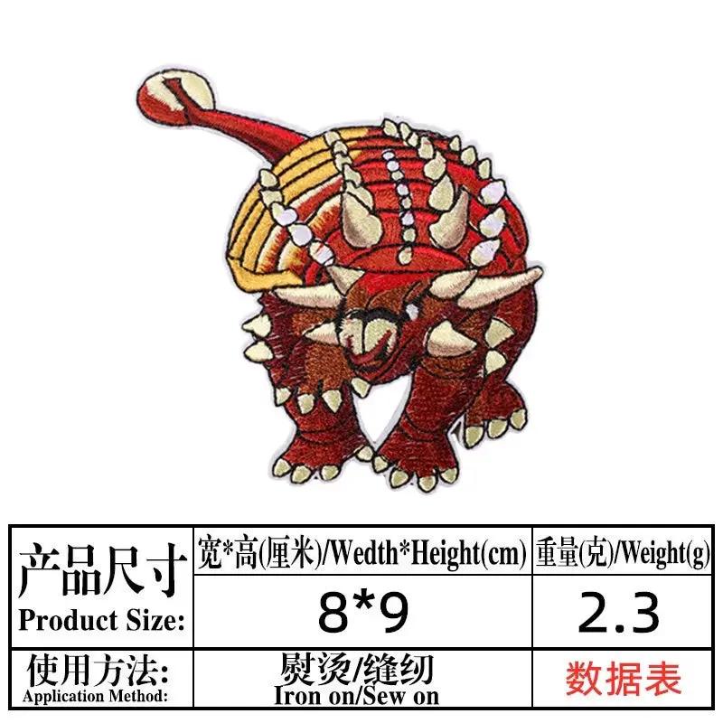 14 Pcs Anime Dinosaur Iron on Patches Backpack Embroidered Patch for Sew Child Clothing Applique Decor Coat Stickers