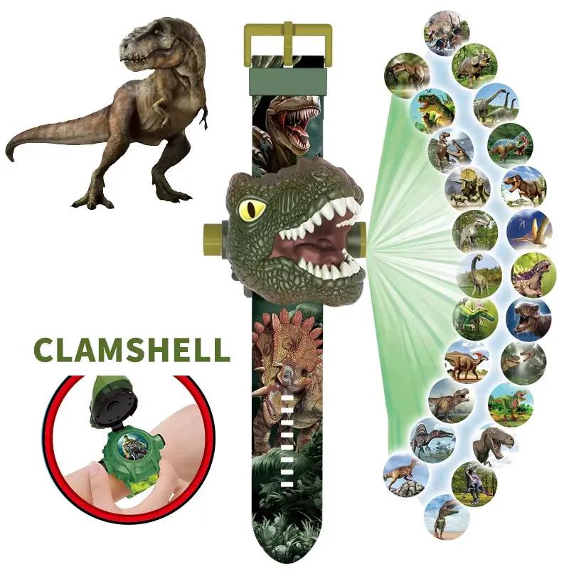 Dinosaur Projection Electronic Watch Cartoon Watch Clock Kids Christmas Gift for Kids - Fun Luminous Toy and Kindergarten Gift