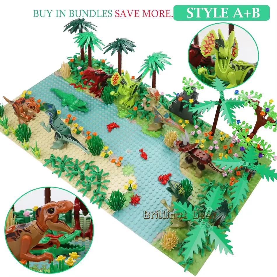 New Jurassic Dinosaur World Tree Forest Animal Action Figures Building Blocks Compatible City DIY MOC Bricks Kids Toys