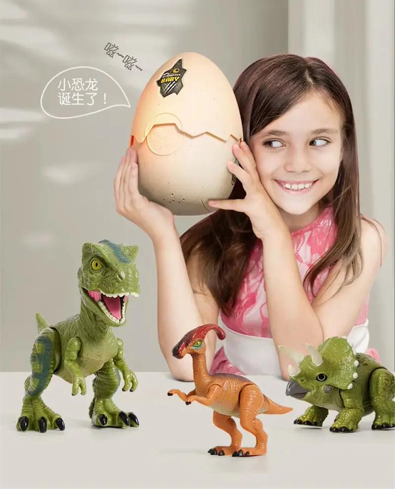 High Quality with LED Sound Dinosaur Toys Hatching Dinosaur Eggs Toy Tyrannosaurus Triceratops Raptor Puzzle Baby Birthday Gift