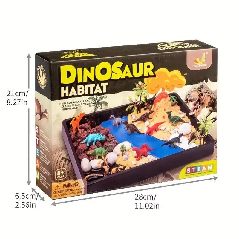 Dinosaur Habitat Experiment Set With,Encourages Creativity,Dinosaur Models to Develop Hands-On Skills,Jurassic Dinosaur Toys Set