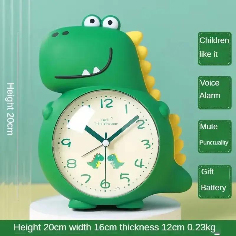 Dinosaur-Themed Alarm Clock for Kids - Wake-Up Light, Cute Cartoon Design, Perfect for Boys, Girls & School Students!