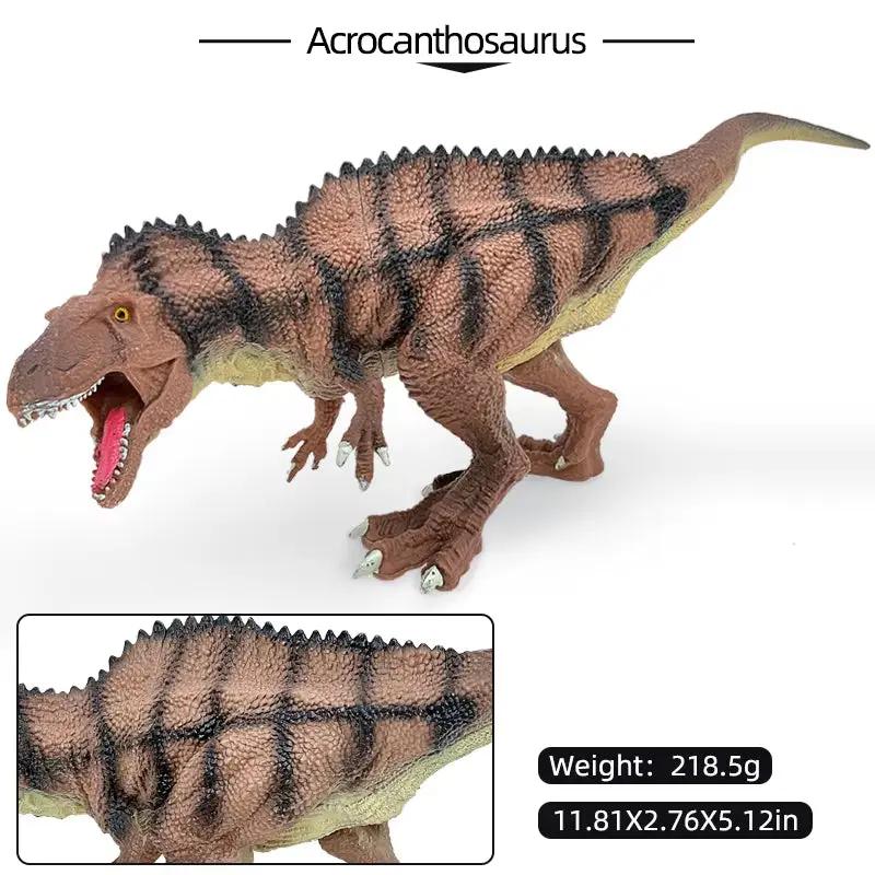 8 Large-Sized Hand-Painted Lifelike Dinosaurs, Length 8-14Inch Cm, Jurassic Tyrannosaurus, Allosaurus, Brachiosaurus, Parasaurolophus, Diplodocus, Spinosaurus, Triceratops, Ornament Collection Models