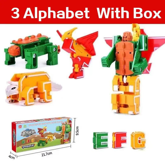 GUDI Assemble Robots Transformation Building Blocks Action Figure Car Model Deform Number Letters Alphabet Math Educational Toys