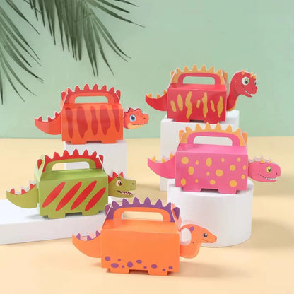 6Pcs Dinosaur Candy Boxes Happy 1St Birthday Party Decoration Kids Gifts Packaging Box Dino Baby Shower Supplies Box Bag