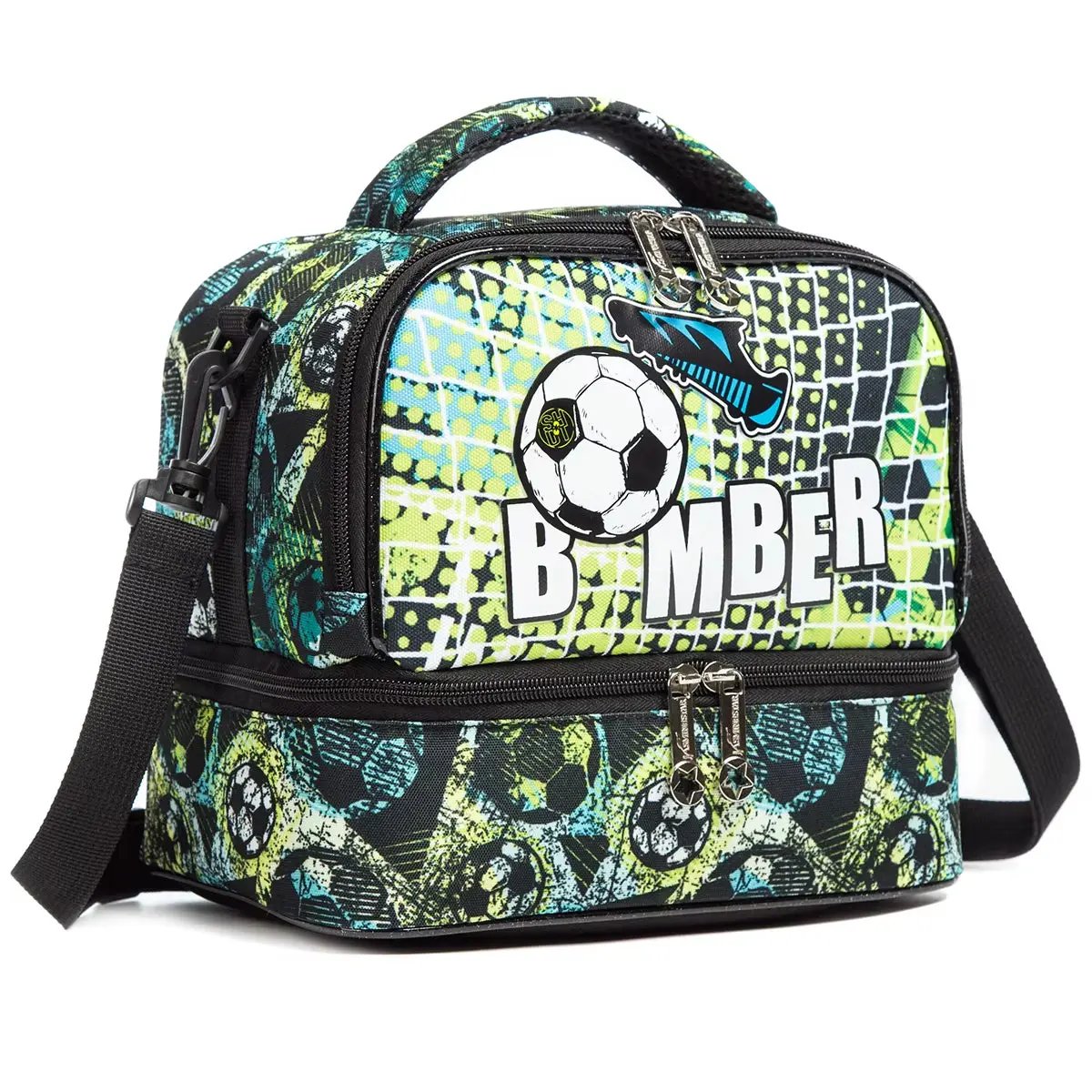 Kids Dual Compartment Tote Lunch Bag for Boys Kids Cooler Insulated Toddler Lunch Bag Box