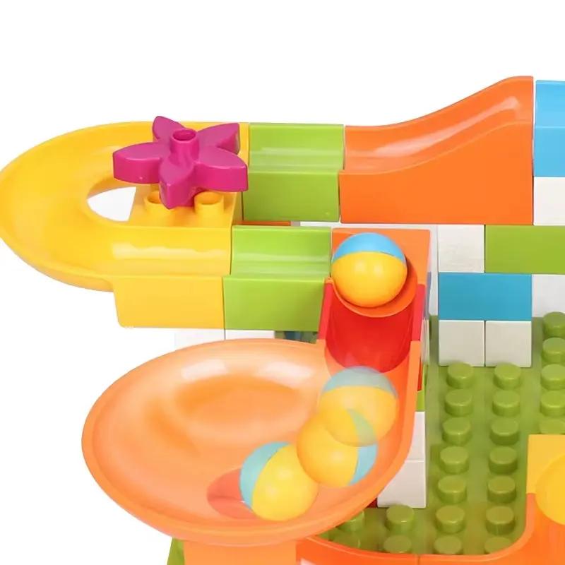 Marble Run Building Blocks Large Dinosaur Animals Slide Track Race Game Big Bricks STEM Educational Construction Toy Kids Gift