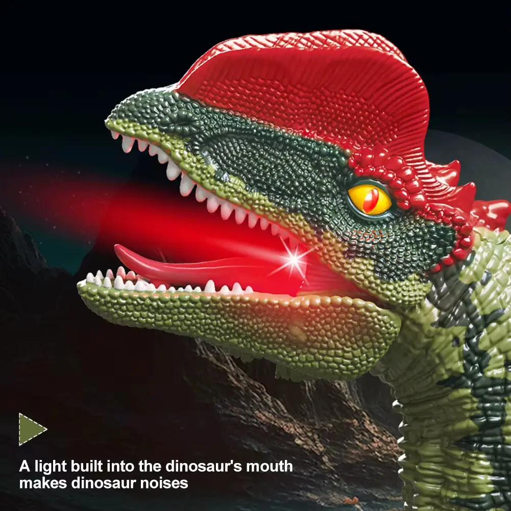 Remote Control Dinosaur Toys RC Electric Walking Jurassic Dinosaur Simulation Velociraptor Toy with LED Light Roaring for Kids