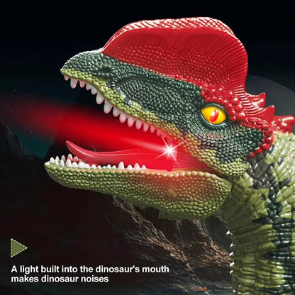 Remote Control Dinosaur Toys RC Electric Walking Jurassic Dinosaur Simulation Velociraptor Toy with LED Light Roaring for Kids