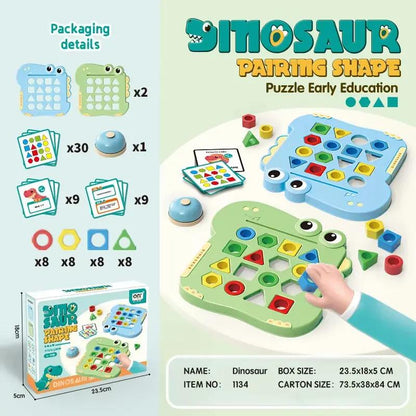 Dinosaurs Collide, Geometric Shapes Pair, Puzzle Thinking Training, Parent-Child Early Education, Interactive Tabletop Game Toys