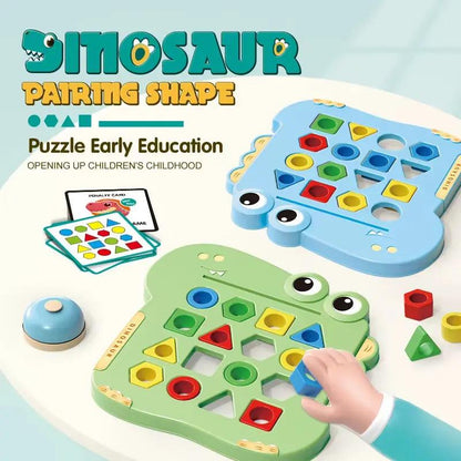 Dinosaurs Collide, Geometric Shapes Pair, Puzzle Thinking Training, Parent-Child Early Education, Interactive Tabletop Game Toys