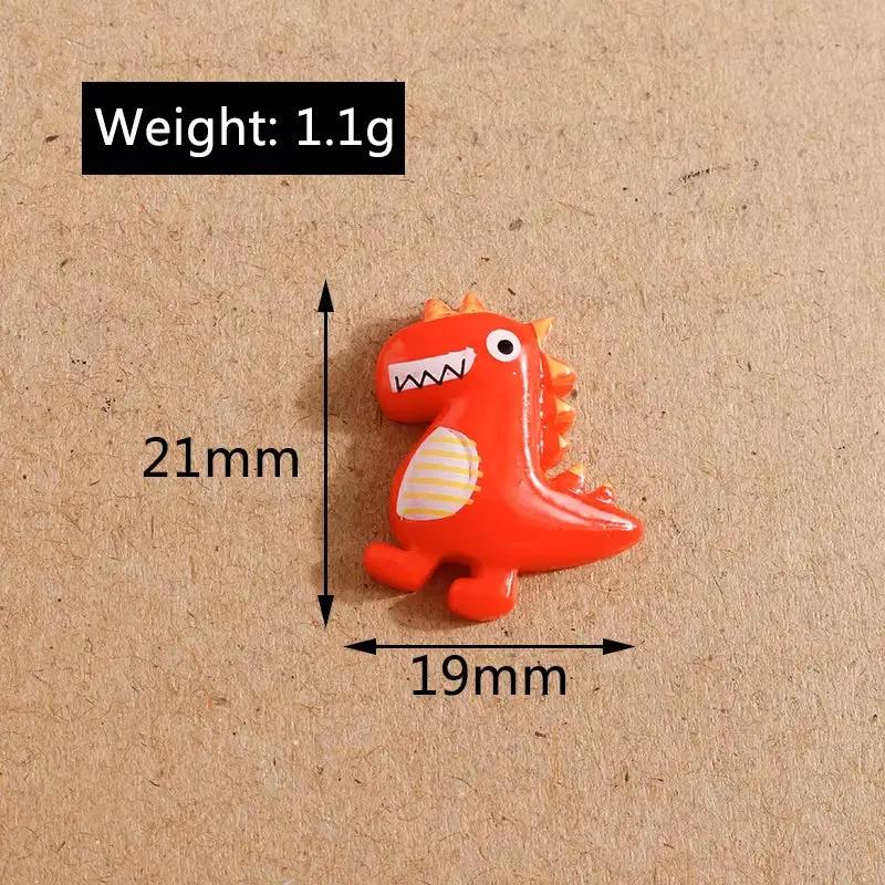 10Pcs 21*19Mm Cute Resin Dinosaur Flatback Cabochon Scrapbooking for Girls DIY Hairpin Headband Embellishments Birthday Gifts