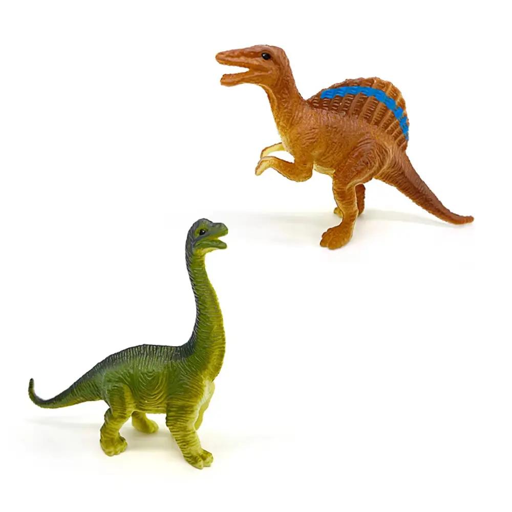 6Pcs/Set Jurassic Dinosaur Toy Model Plastic Simulated Tyrannosaurus Brachiosaurus Triceratops Christmas Birthday Gifts for Kids