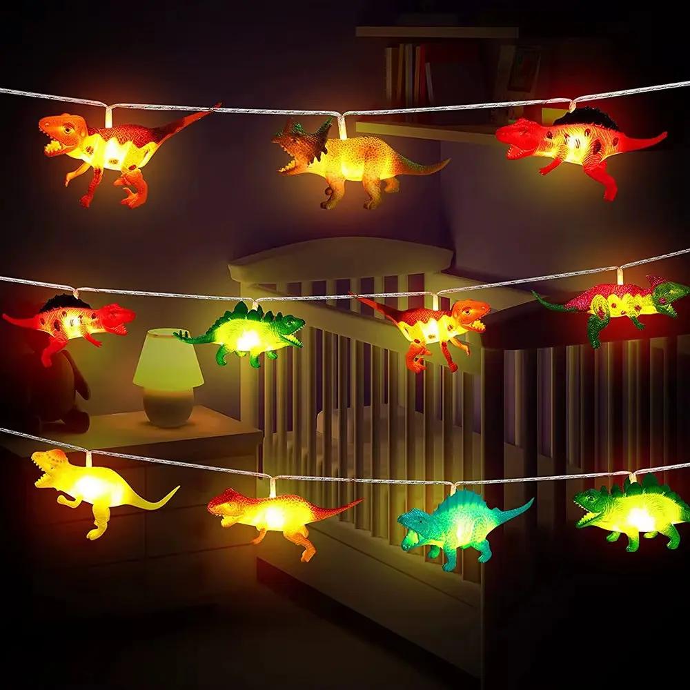 1.5/3M LED Dinosaur String Lights Battery Operated Children Kids Bedroom Fairy Lights Christmas Birthday Party Cartoon Decor