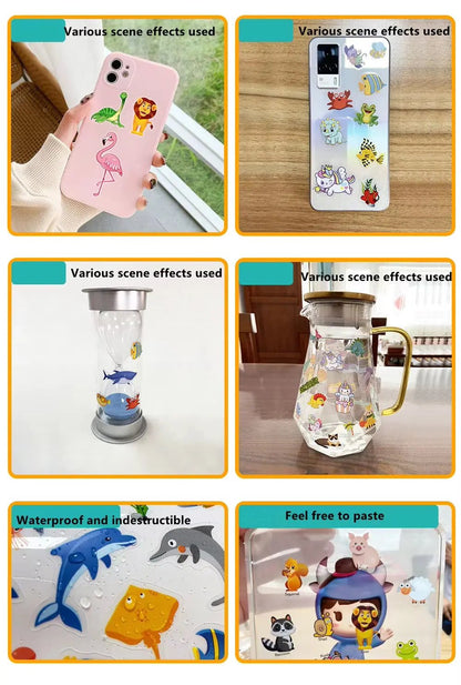 229Pcs Children Scenes Jelly Sticker Books Reusable Hand-On Puzzle Game Animal Dinosaur for Kids Montessori Early Education Gift