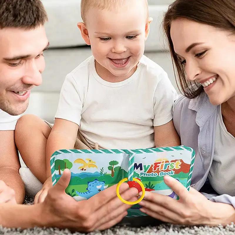 Baby Photo Albums 6X8Inches Photo Albums Cloth Baby Picture Book First Year Safe Album Book Dinosaur Themed Soft Baby Toys For