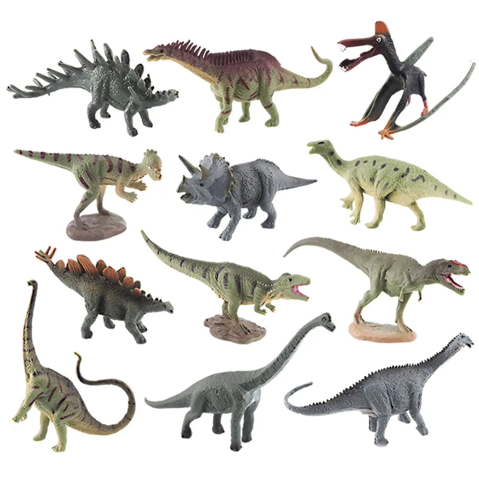 Mini Dinosaur Toys Model 12Pcs Children'S Educational Toys Cute Simulation Animal Small Figures for Boy Gift for Kids Toys