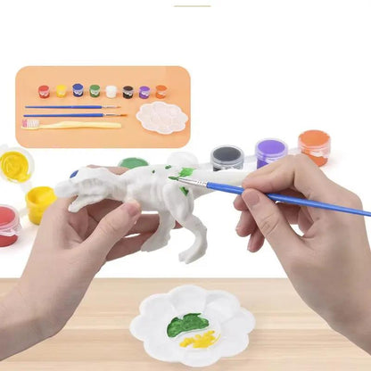 6/8Pcs DIY Painted Graffiti Dinosaur White Embryo Animals Model Children'S Educational Handmade Painting Colorful Dinosaur Toys