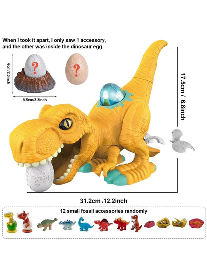 Dinosaur Model Toys, Toy Dinosaurs That Can Eat Eggs, Lay Eggs, and Swing Walking, Suitable for Boys, Girls' Birthday Gift Toys