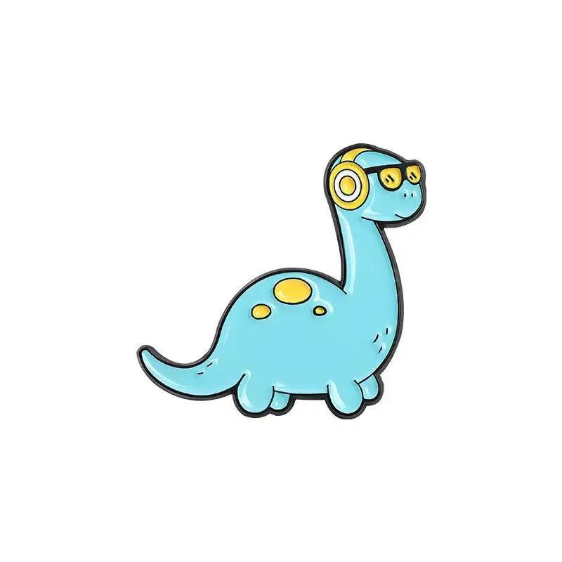 Dinosaur Series Enamel Pins Book Skate Rock LGBT Animal Brooches Lapel Badges Funny Cartoon Jewelry Gifts for Children Wholesale