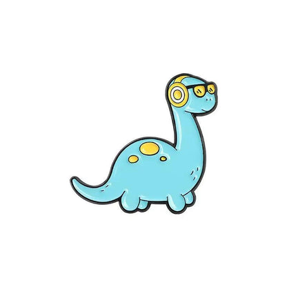 Dinosaur Series Enamel Pins Book Skate Rock LGBT Animal Brooches Lapel Badges Funny Cartoon Jewelry Gifts for Children Wholesale