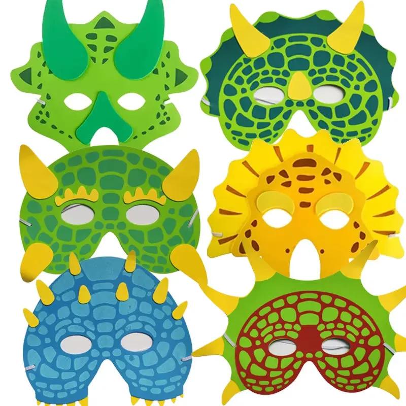 5PCS Funny Kids Mask Role Playing Dino Dinosaur Theme Party Supplies Cosplay Dress up Juegos De Fiesta Kinder Speelgoed