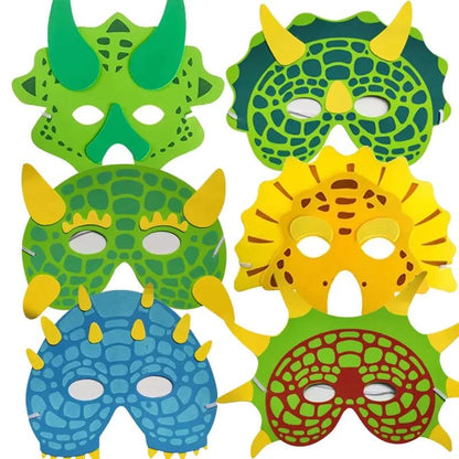 5PCS Funny Kids Mask Role Playing Dino Dinosaur Theme Party Supplies Cosplay Dress up Juegos De Fiesta Kinder Speelgoed