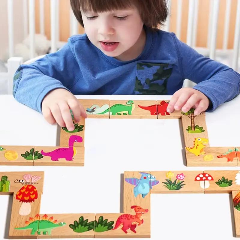 Kids Wooden Jigsaw Puzzles Cartoon Animal Pattern Montessori Educational Toys Children'S Brain Training Game