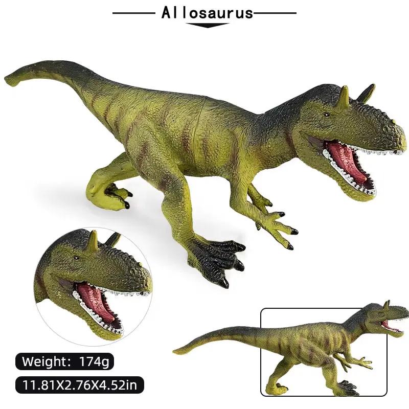8 Large-Sized Hand-Painted Lifelike Dinosaurs, Length 8-14Inch Cm, Jurassic Tyrannosaurus, Allosaurus, Brachiosaurus, Parasaurolophus, Diplodocus, Spinosaurus, Triceratops, Ornament Collection Models