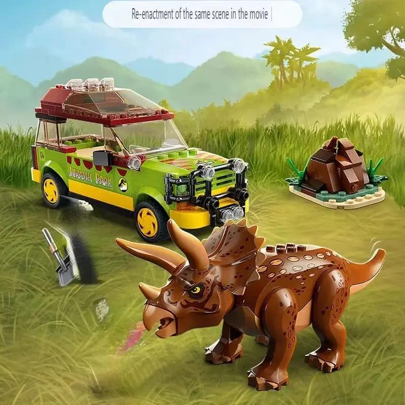 Jurassic World Park Trapping Triceratops Boy Building Blocks Assembling Children'S Dinosaurs 76959 Toys and Gifts