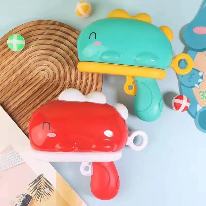 1 Set Catapult Target Dart Board Sport Softball Interactive Toys for Boys Girls Gift Kids Cartoon Dinosaur Sticky Ball Gun Toy