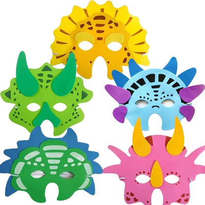 5PCS Funny Kids Mask Role Playing Dino Dinosaur Theme Party Supplies Cosplay Dress up Juegos De Fiesta Kinder Speelgoed
