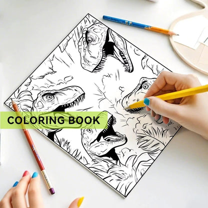 Dinosaur World Coloring Book for Adults and Teens Featuring Cute Kill Time Graffiti Painting Drawing Art Book Halloween Gift