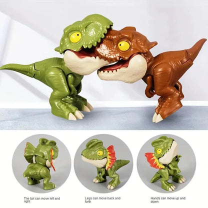 Mini Cartoon Animal Tyrannosaurus Toy Plastic Hand Funny Bite Finger Dinosaurs Mobile Joint Animal Finger Hand Doll Prop