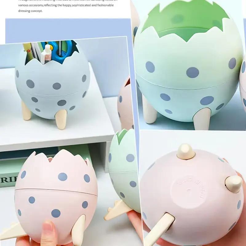 Cute Dinosaur Egg Detachable Pen Holder Organizer Pencil Pot Container Stationery Office Desktop Ornament Storage Box Kids Gift