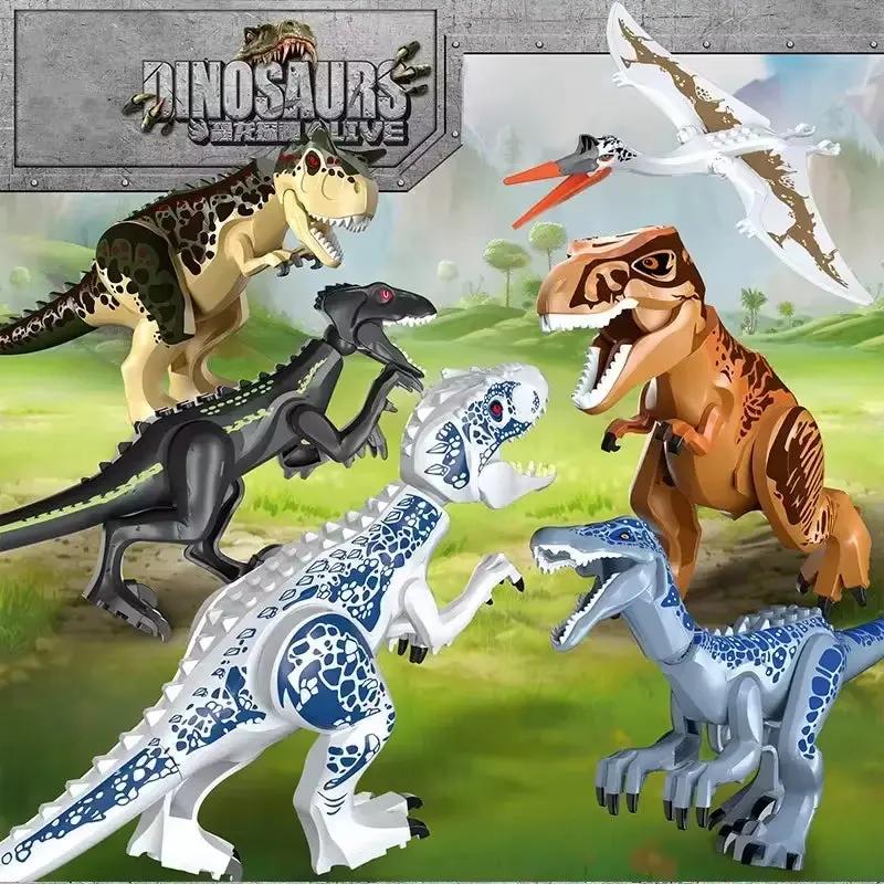 Jurassic Dinosaur Rescue Adventure Building Set with Movable T-Rex Figure Sturdy Tree House & Rescue Truck Model Building Blocks
