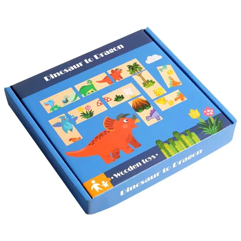 Kids Wooden Jigsaw Puzzles Cartoon Animal Pattern Montessori Educational Toys Children'S Brain Training Game