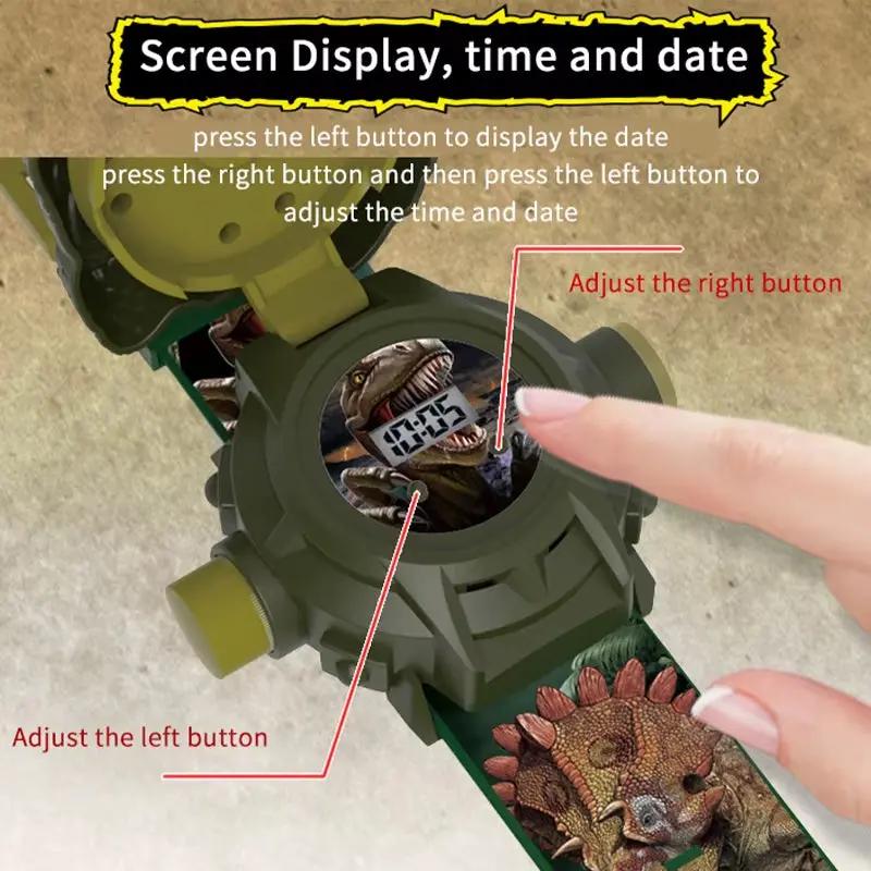 Dinosaur Projection Electronic Watch Cartoon Watch Clock Kids Christmas Gift for Kids - Fun Luminous Toy and Kindergarten Gift