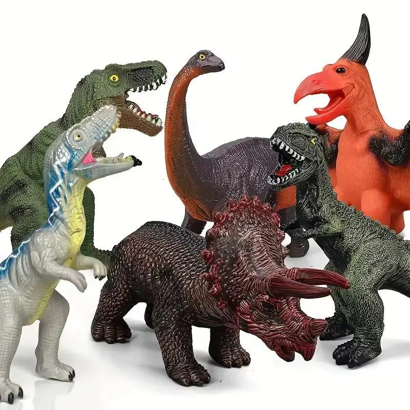 Kids' Soft Rubber Dinosaur Toy(Single Piece)-Tyrannosaurus/Raptor/Acanthosaurus/Pterodactyl/Triceratops/Brachiosaurus,Boys' Gift