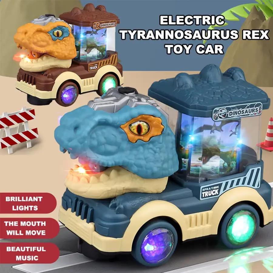 Tyrannosaurus Rex Electric Toy Car Dinosaur Car with Lights, Music Dinosaur Toy Boy Car Toy Birthday Gift