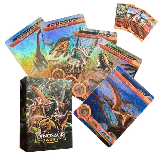 55Pcs Dinosaur Cards Flash Children'S Cognitive Christmas Present