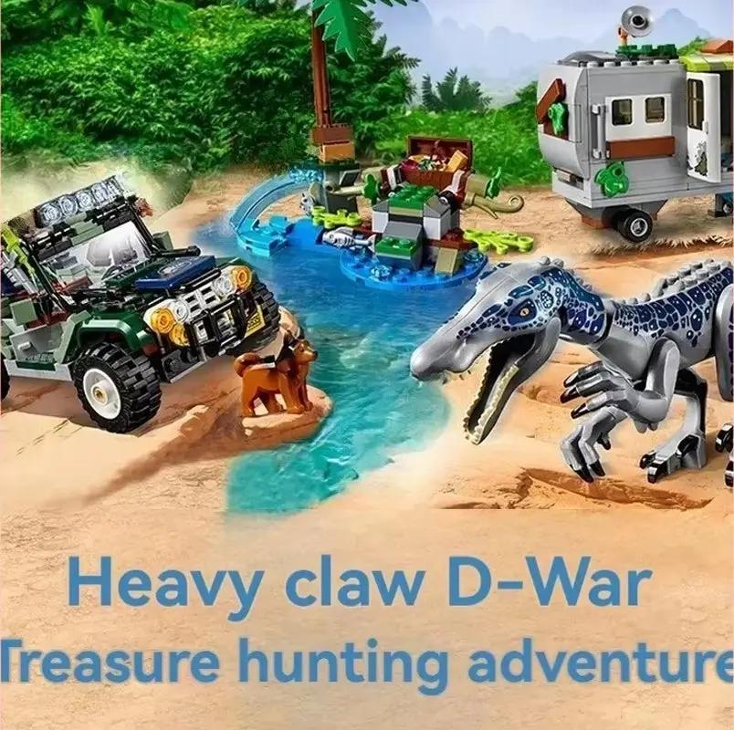 Dinosaur Series Heavy Claw Dragon Capture Baryonyx Face-Off the Treasure Hunt Building Blocks Fit MOC Set Toys for Kids Gifts