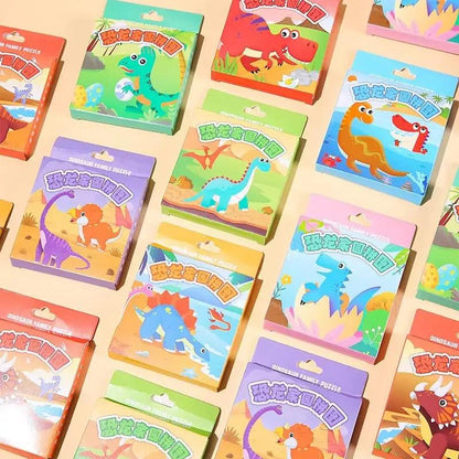 10 Boxes Cartoon Jungle Dinosaur Theme Paper Jigsaw Puzzle Toys for Kids Boy Birthday Party Favors Pinata Fillers School Prizes