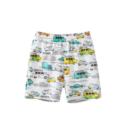 2023 Summer Kids Car Dinosaur Cartoon Shorts for Boy 100% Pure Cotton Children Girls Sports Casual Half Pants for Ages 1-9 Kids