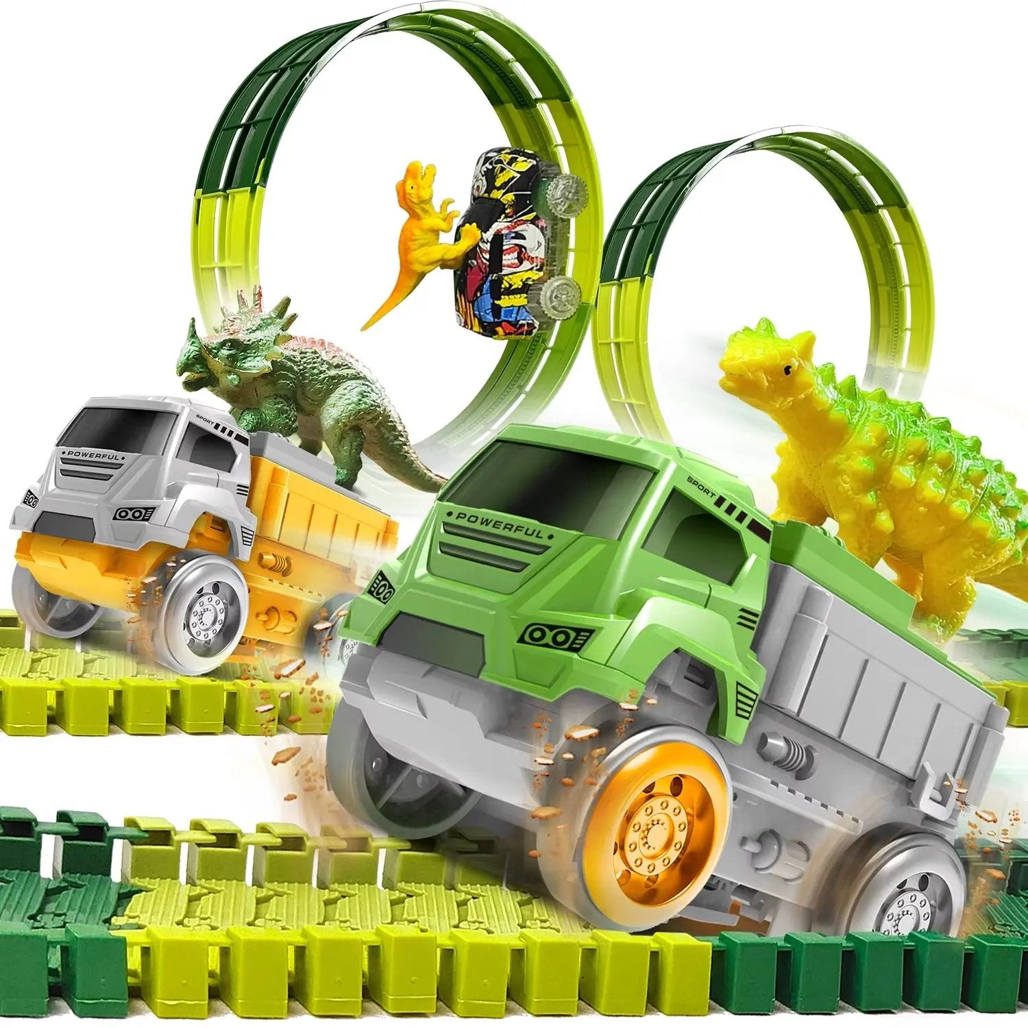 Magical Race Track Dinosaur Car Rail Racing Electronic Car Toys Flexible Track Toy Cars Educational Toys for Boys Birthday Gift