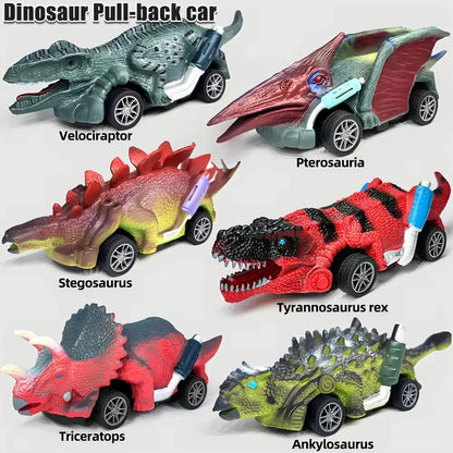 6- Pack ABS Dinosaur Revolving Toy Cars: Unbeatable Durability, Batteryless Design, and Soft - Rubber, Drop - Proof Build! Ide