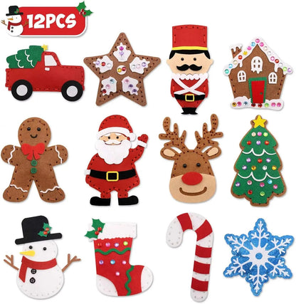 Dinosaur Sewing Craft Kit DIY Kids Craft Sew Set Educational Beginners Sewing Stuffed Christmas Sewing Craft Kit Felt Ornaments