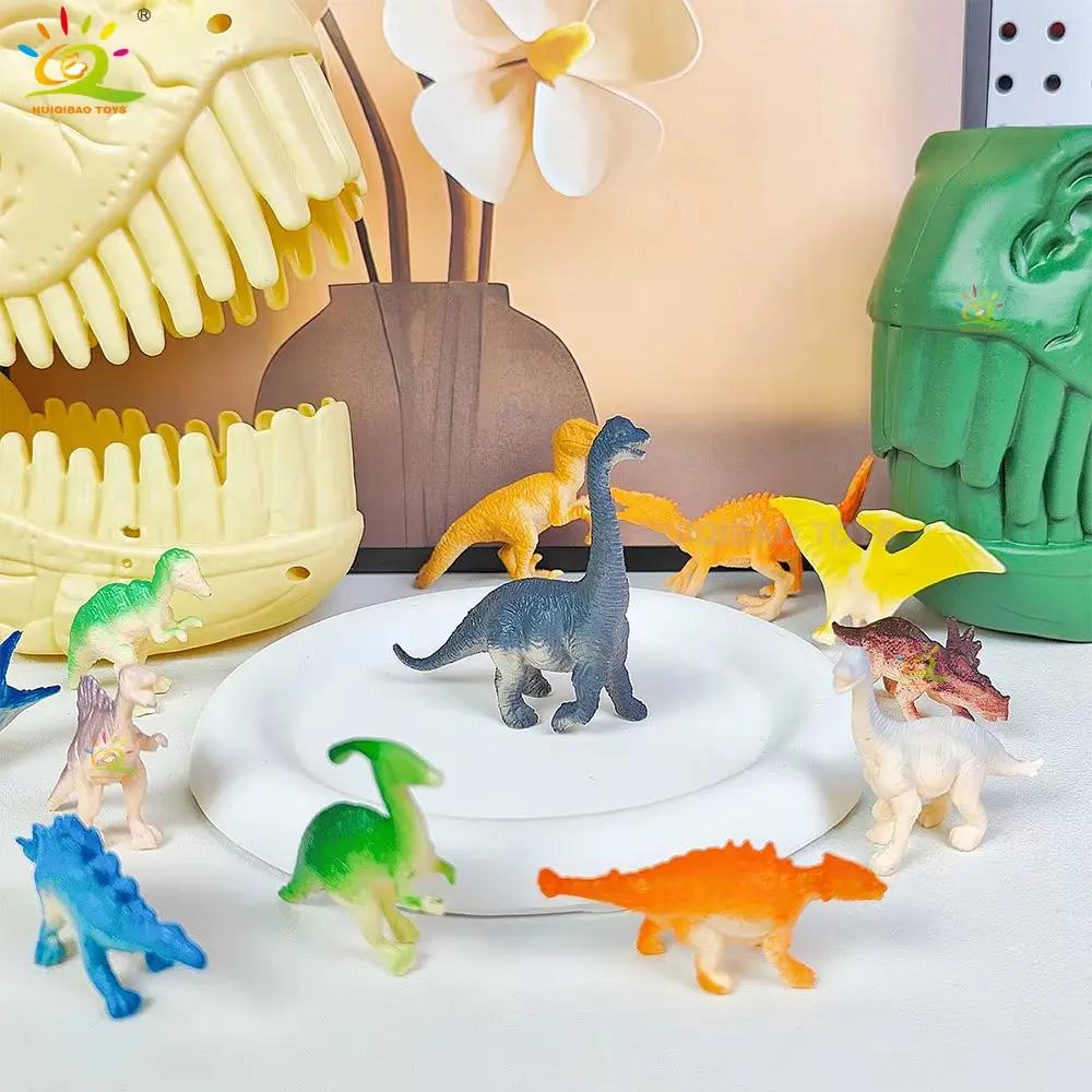 Mini Dinosaur Model Set, Dinosaur Head Storage Box, Realistic Dinosaur Children'S Toys, Desktop Decorations, Birthday Gifts