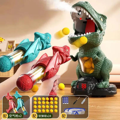 Kid Dinosaur Shooting Transporter Truck Tyrannosaurus Rex Ball Soft Bullet Gun Parent Child Interactive Puzzle Outdoor Sport Toy