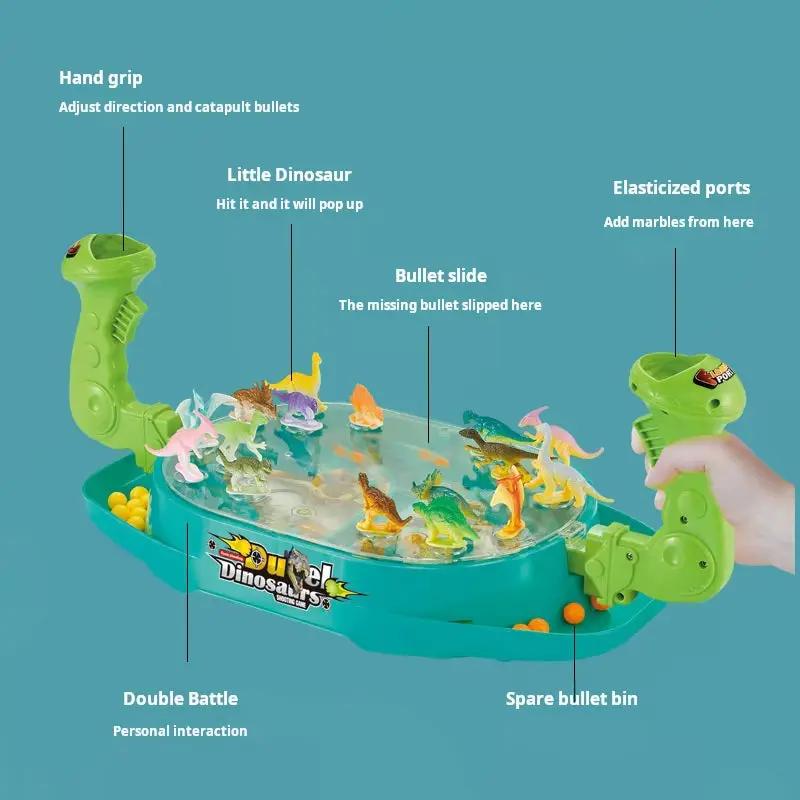 Children'S Two-Player Battle Catapult Dinosaur Board Game Pinball Catapult Toy Parent-Child Interactive Educational Toy